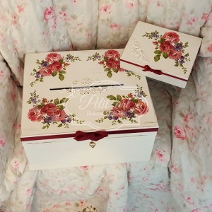 120 Ślubna skrzynia + pudełko na obrączki Róże, Ślub, Ślubne dodatki